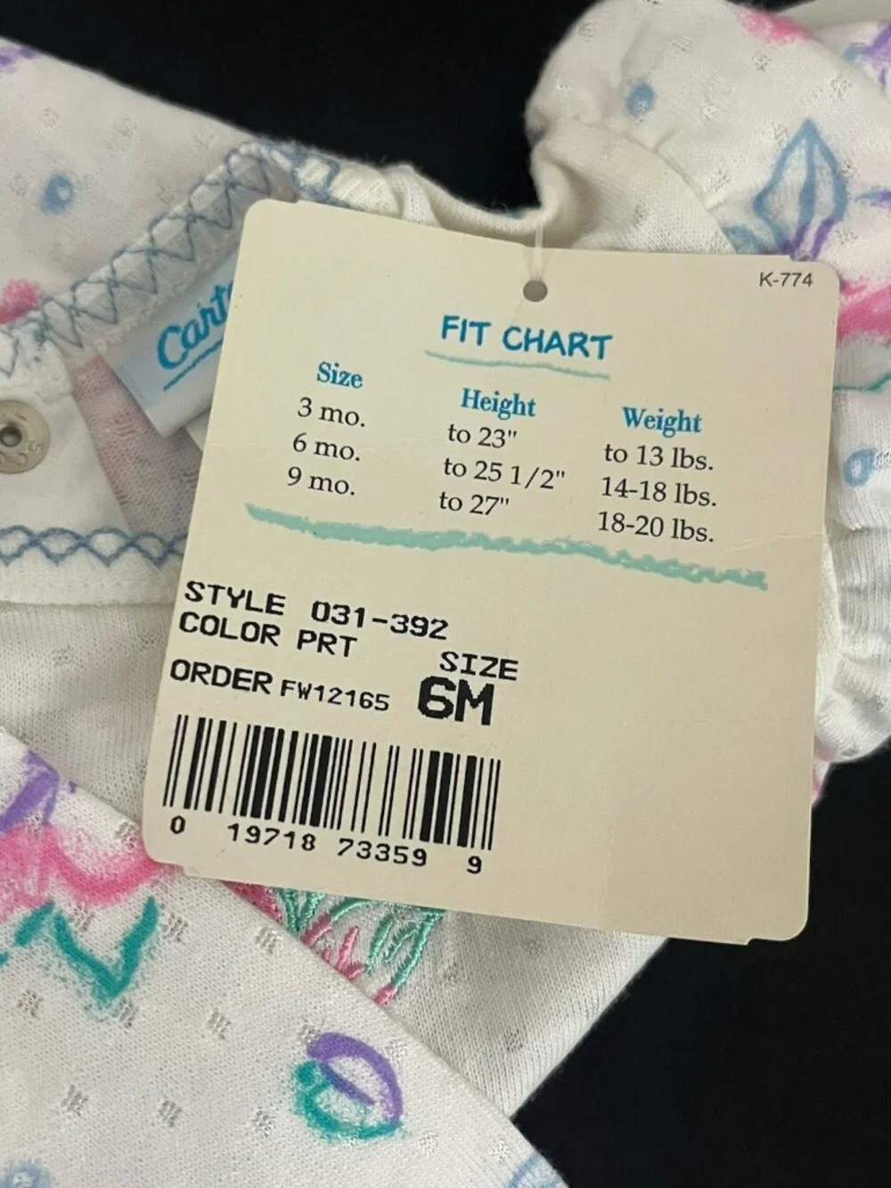 Vintage Carters Baby Girl's 6 mos Floral One Piece Bubble Romper NWT